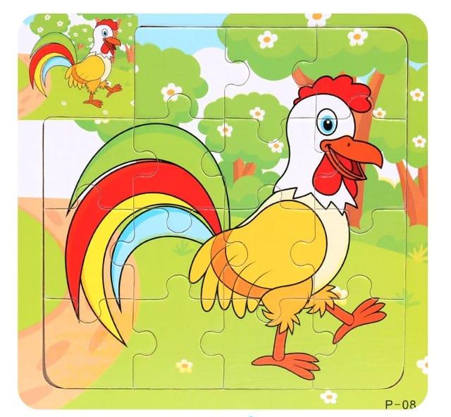 15-Piece Puzzle - Rooster - بازل 15 قطعة - ديك