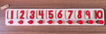 Load image into Gallery viewer, Large 10 frame with engraved number - Ten frame - لوحة مع أرقام و قواشيط (إنجليزي)
