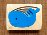 Load image into Gallery viewer, Montessori Multi-layer Whale Puzzle for Kids or Toddlers - natural wood - non-toxic - handmade