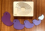 Load image into Gallery viewer, Montessori Multi-layer Bird Puzzle for Kids or Toddlers - natural wood - non-toxic - handmade  -  بازل عصفور متعدد الطبقات
