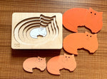 Load image into Gallery viewer, Montessori Multi-layer Cat Puzzle for Kids or Toddlers - natural wood - non-toxic - handmade  -  بازل قطة متعدد الطبقات
