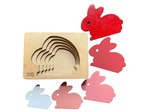 Load image into Gallery viewer, Montessori Multi-layer Rabbit Puzzle for Kids or Toddlers - natural wood - non-toxic - handmade