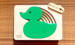 Load image into Gallery viewer, Montessori Multi-layer Duck Puzzle for Kids or Toddlers - natural wood - non-toxic - handmade