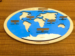 Load image into Gallery viewer, World map Puzzle- English language - natural wood - non-toxic - handmade خريطة العالم انجليزي
