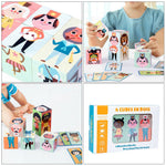 Load image into Gallery viewer, Wooden Cartoon Stacking Baby Figures and Professions Puzzle Block Set For Toddlers