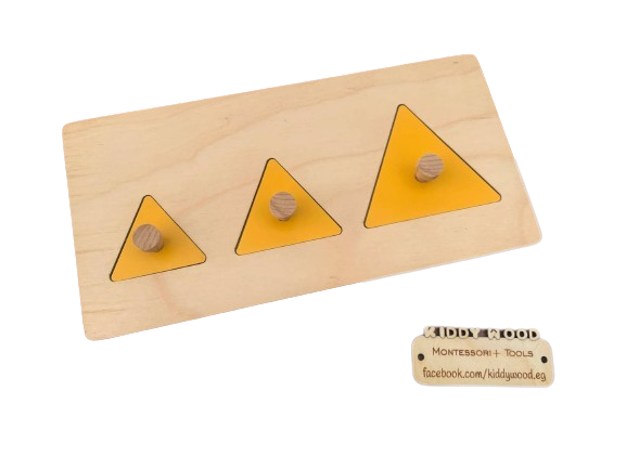 Multiple Triangle Puzzle - Geometric shape puzzle - natural wood - non-toxic - handmade