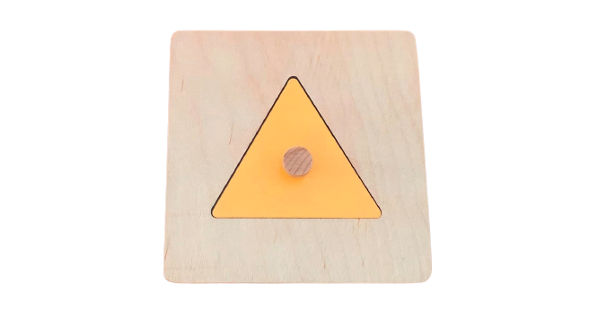 Triangle wooden puzzle - Geometric shape puzzle - natural wood- non-toxic - handmade  بازل الاشكال الهندسية - مثلث