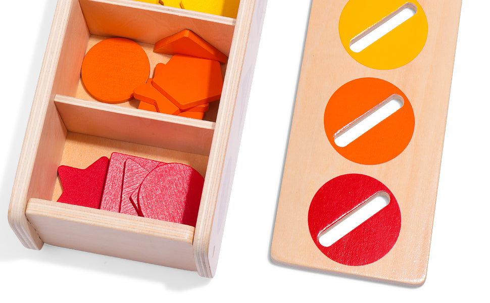 Wooden Shape & Color Sorting box - صندوق تصنيف الألوان و الأشكال الخشبي