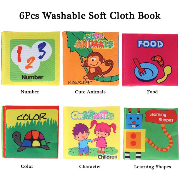 A set of 6 cloth books - مجموعة 6 كتب قماش