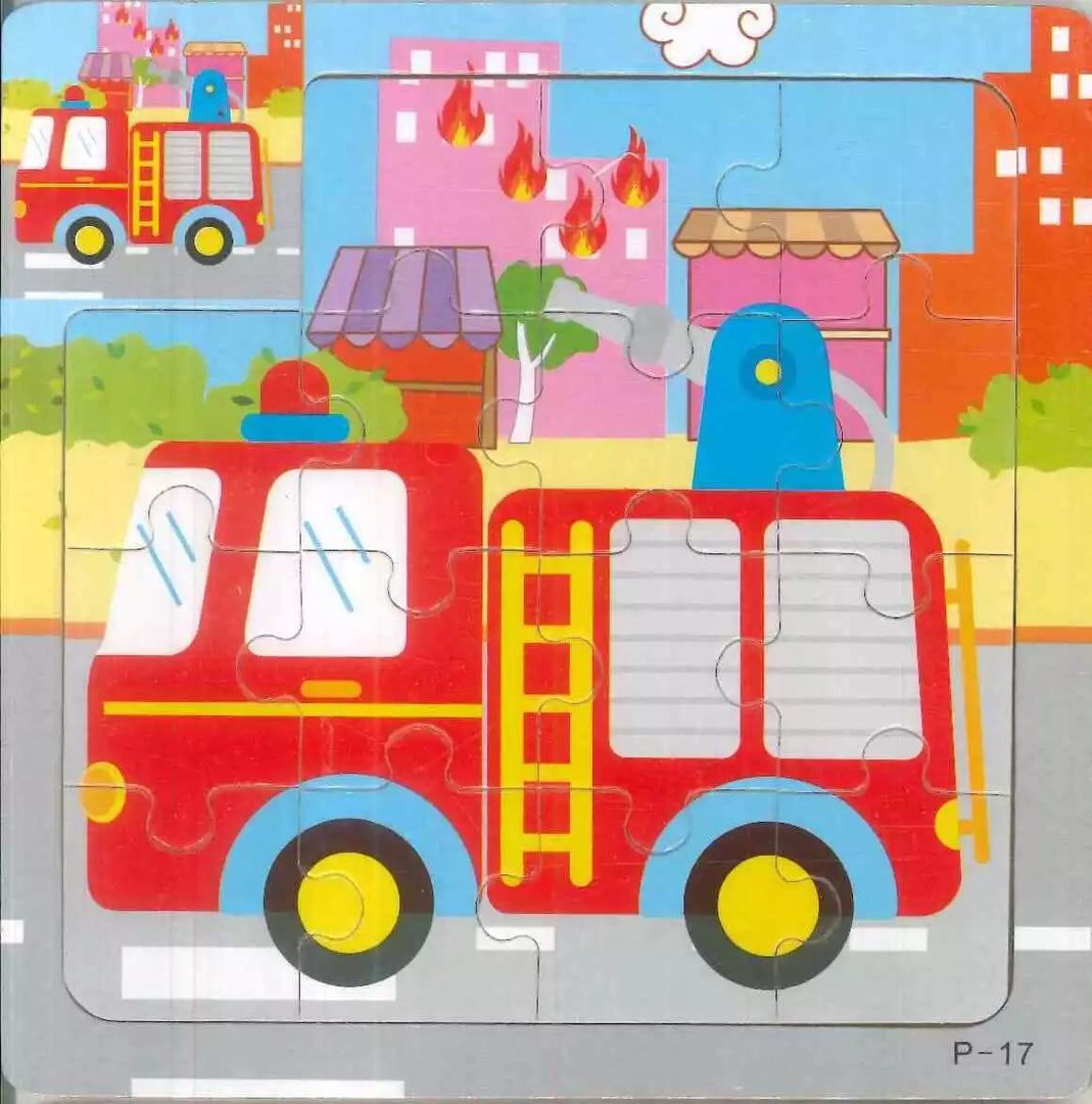 15-Piece Puzzle - Fire Truck - بازل 15 قطعة - مطافي