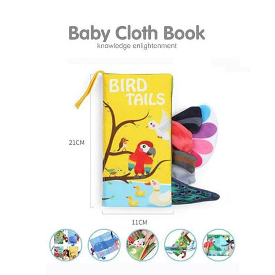 Soft cloth Book: Bird's Tail - كتاب قماش ذيل الطيور