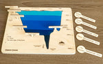 Load image into Gallery viewer, Zones of the ocean puzzle - Layers of the ocean  طبقات المحيط مع الملحقات - انجليزي
