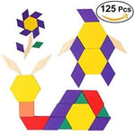 Load image into Gallery viewer, 125 Pcs Wooden Pattern Mosaic Blocks Set - Geometric Shape Puzzles - Made of Wood