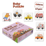 Load image into Gallery viewer, puzzle 4 pieces- Kids Puzzle - Vehicles
