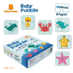 Load image into Gallery viewer, puzzle 4 pieces- Kids Puzzle - Sea creatures