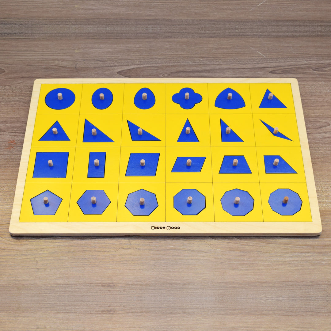 Peg Board Multiple geometric shapes puzzle - non-toxic - handmade لوحة كابينة الاشكال الهندسية