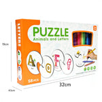 Load image into Gallery viewer, PUZZLE ANIMALS AND LETTERS - بازل تلوين حيوانات و حروف انجليزي

