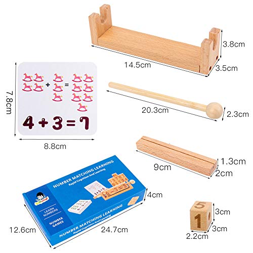 Wooden Spinning number Matching Blocks with Cards