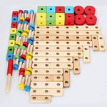 Load image into Gallery viewer, Wooden Mechanics Nuts and Bolts Building Block Set - construction set - multishape