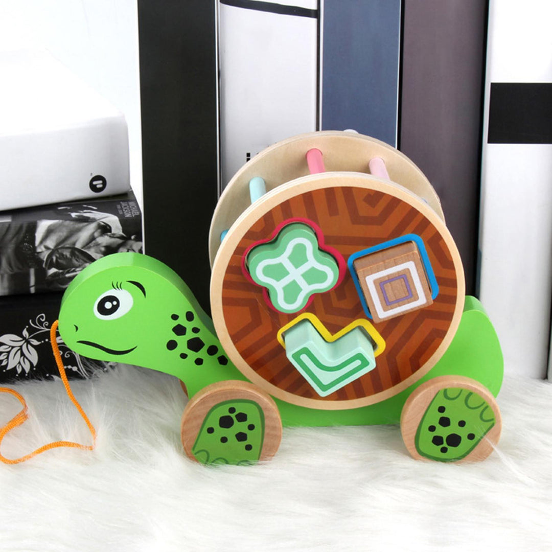 Turtle wooden Block Trailer - السلحفاة الخشبية مع تطابق أشكال