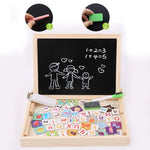 Load image into Gallery viewer, Double-sided Writing Board with Magnetic alphabet and Jigsaw Puzzles Set