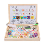 Load image into Gallery viewer, Double-sided Writing Board with Magnetic alphabet and Jigsaw Puzzles Set

