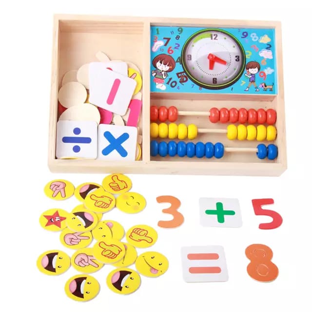 Counting Education Box with Smileys and a watch - صندوق تعليم الحساب مع سمايل و ساعة