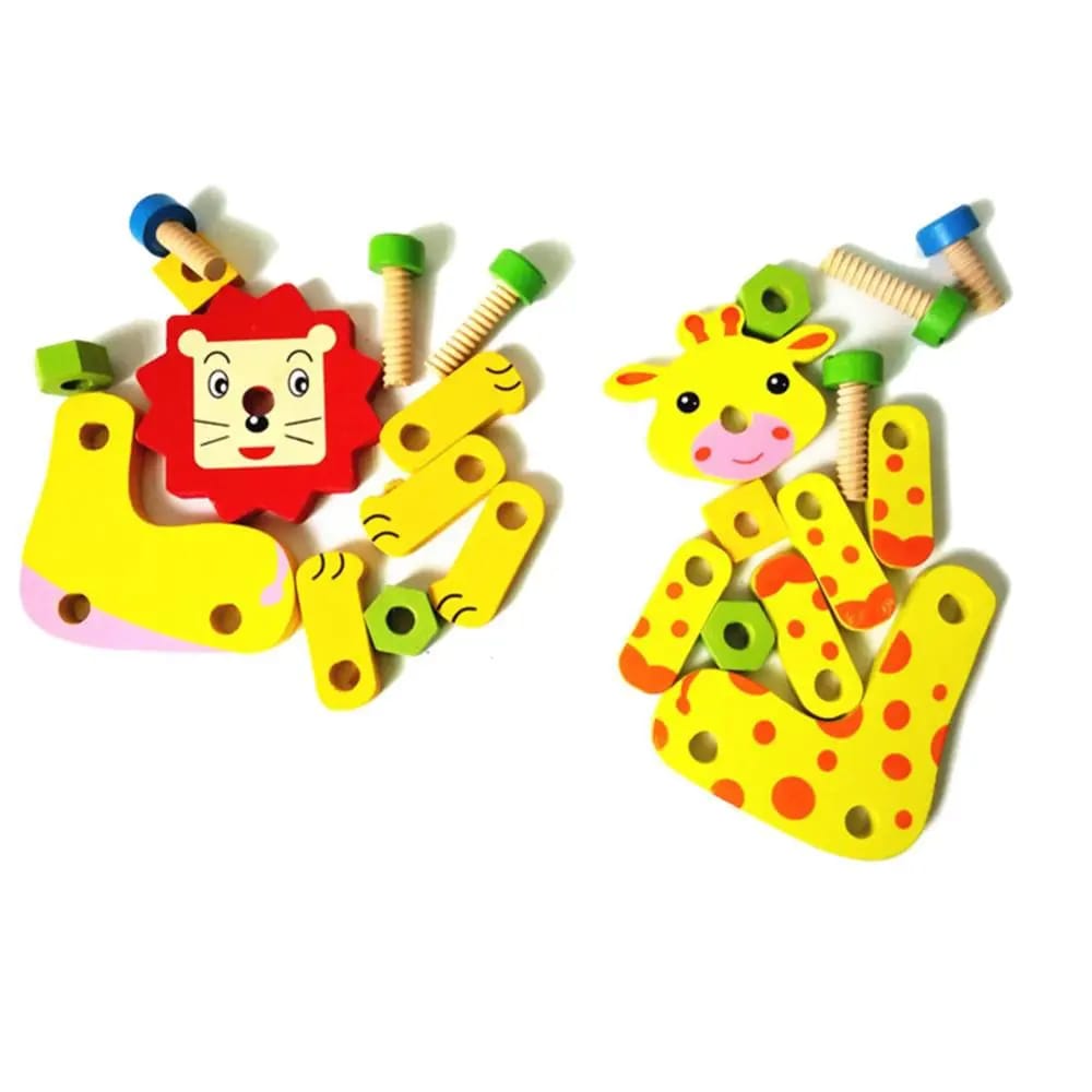 Animal Assembly - Screw Nut Puzzle Toy 3D Jigsaw - 24pcs - 2 animal models