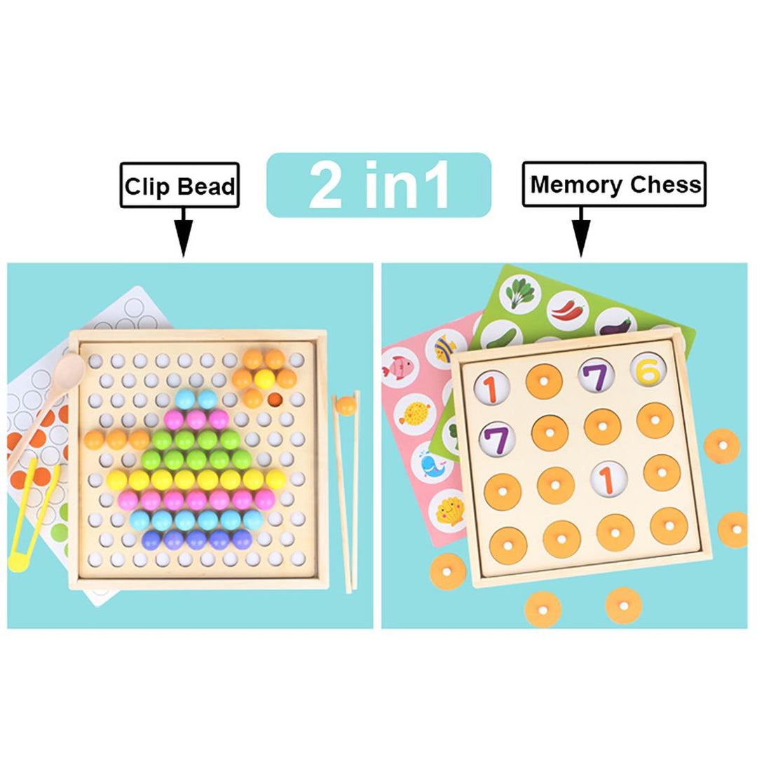 Clamp beads + memory chess - ذاكرة + تصنيف الوان) خرز و ملقاط)