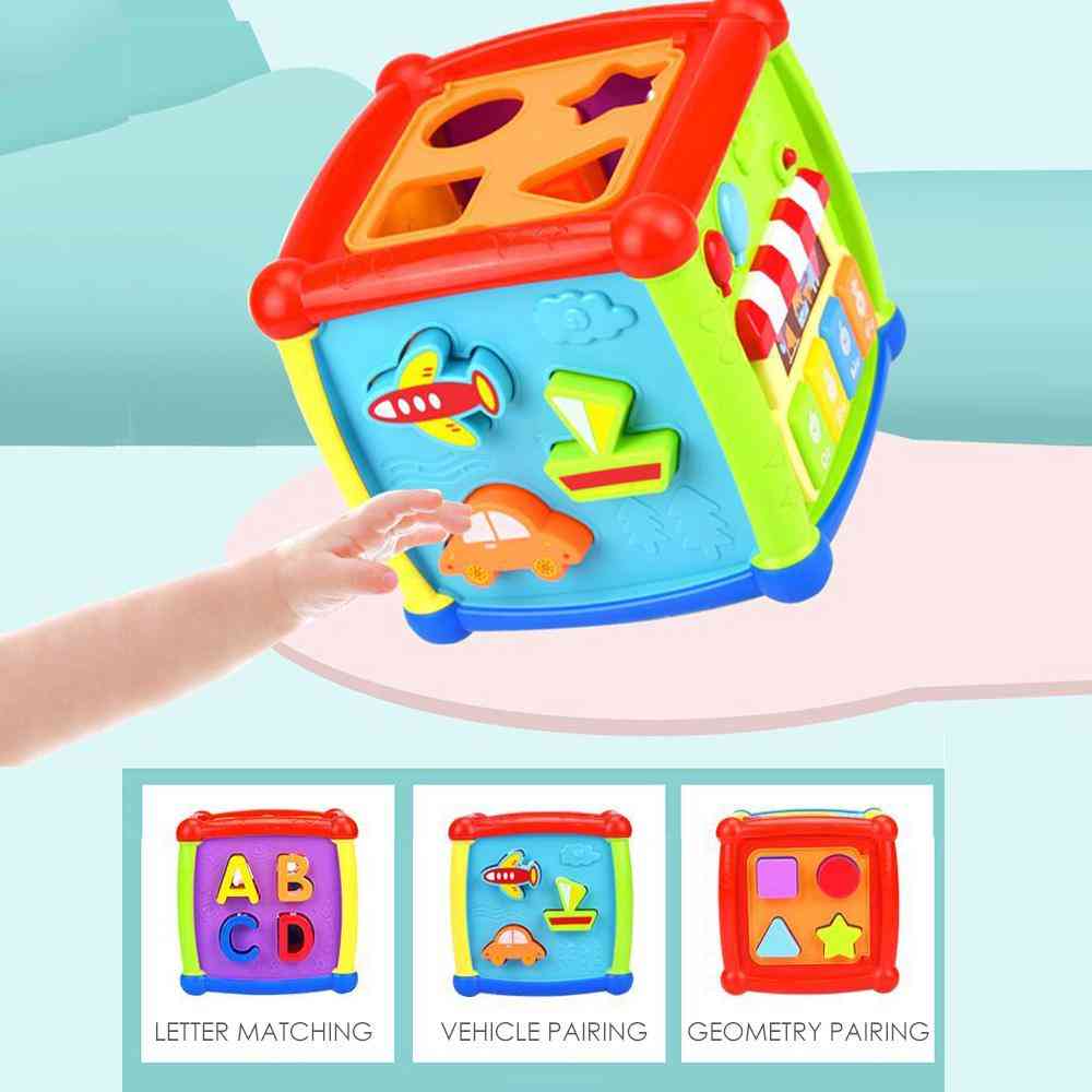 HUANGER FANCY CUBE - Busy Learning Activity Cube Toy with Music Flashing and Shape Sorter