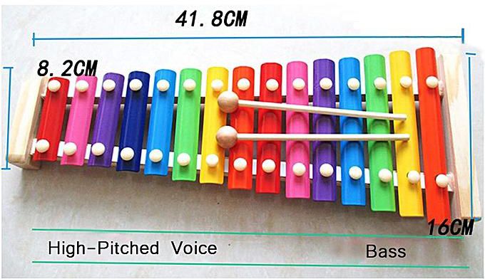 Wooden colored Xylophone 15 Tone - اكسيليفون خشبي ملون 15 نغمة