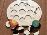 Load image into Gallery viewer, Moon phases puzzle - Moon phases - total lunar eclipse -educational wooden puzzle - educational toys for kids and toddlers - non-toxic - handmade
