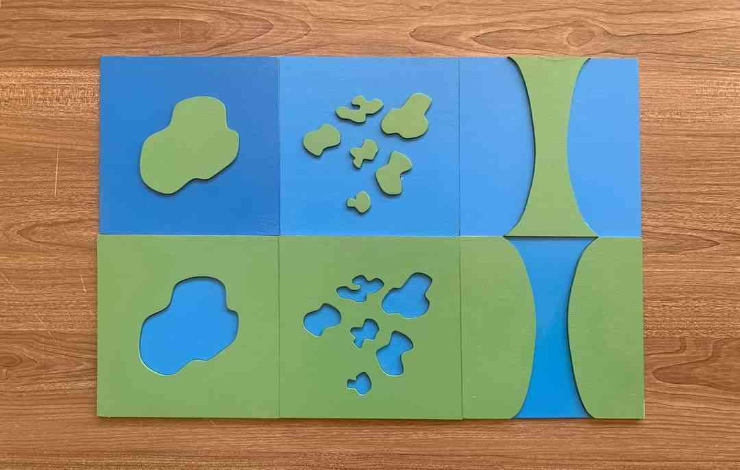 Land and Water Forms Wooden Cards - كروت التضاريس (الأرض والماء)