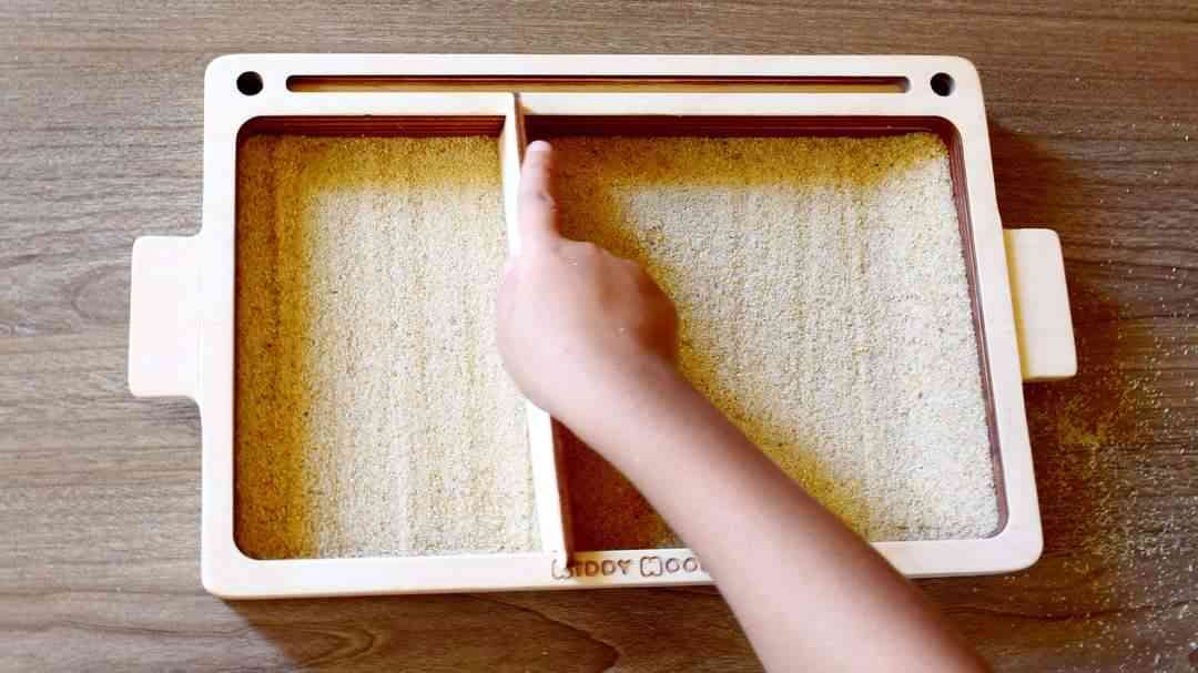 Wooden sand tray - natural wood - non-toxic - handmade - صينية الرمل