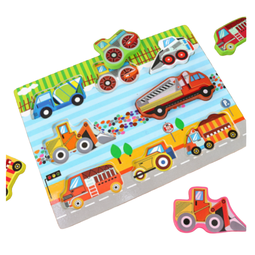 Matching Puzzle - Construction Vehicles Shape - (بازل مطابقة أشكال (سيارات البناء