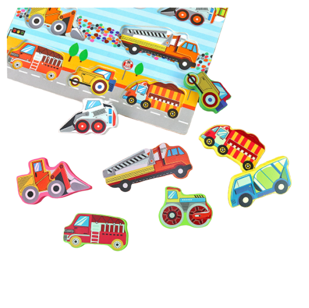 Matching Puzzle - Construction Vehicles Shape - (بازل مطابقة أشكال (سيارات البناء