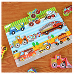 Load image into Gallery viewer, Matching Puzzle - Construction Vehicles Shape - (بازل مطابقة أشكال (سيارات البناء
