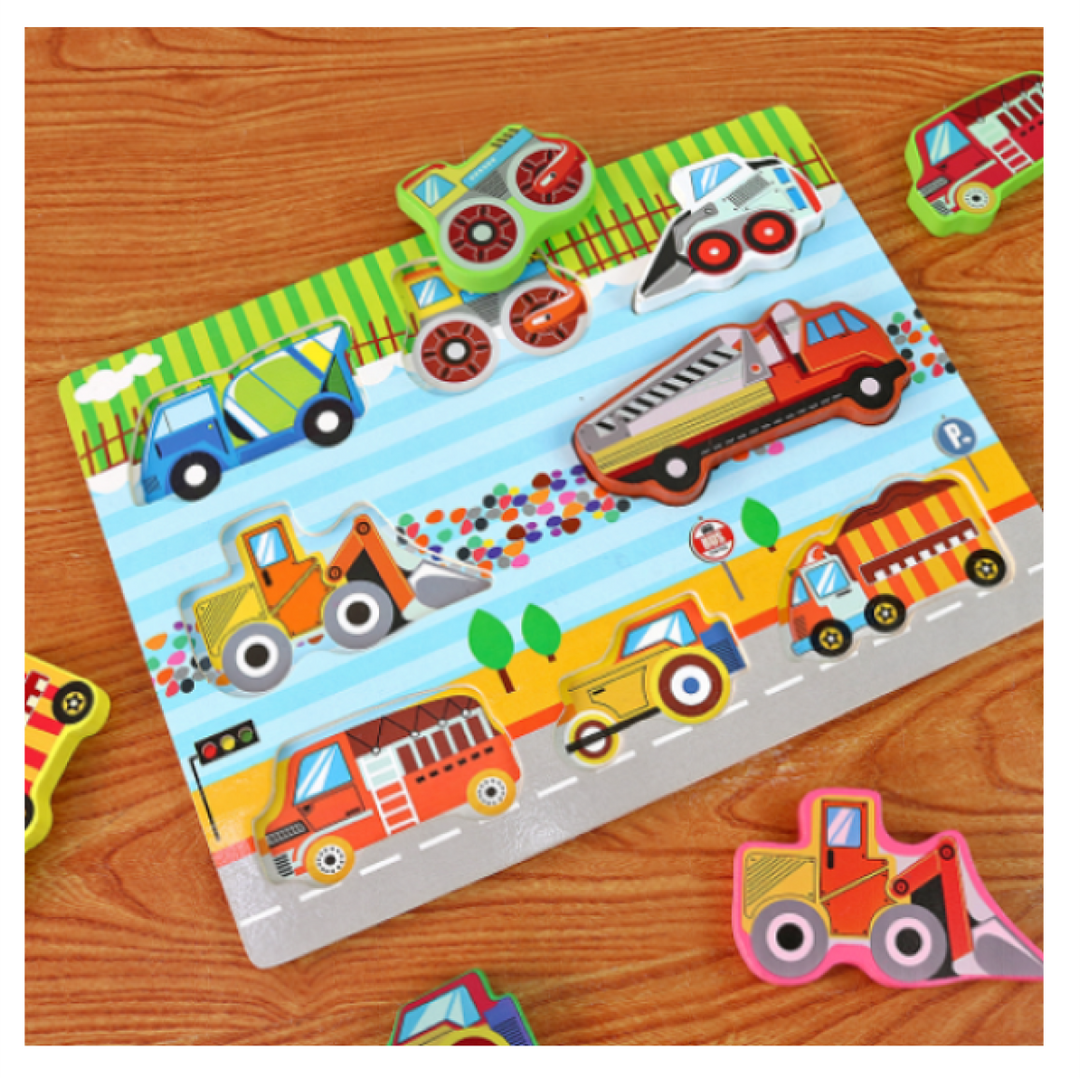 Matching Puzzle - Construction Vehicles Shape - (بازل مطابقة أشكال (سيارات البناء