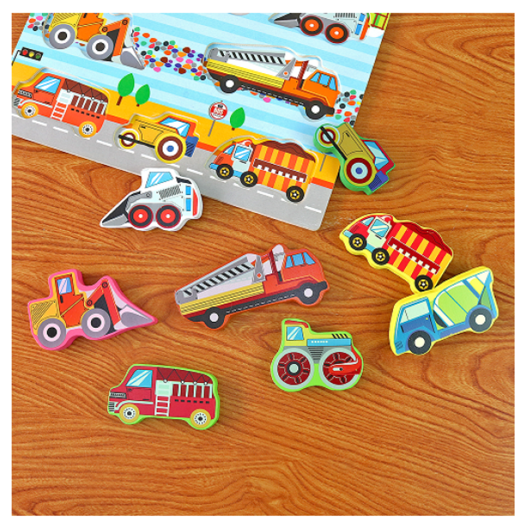 Matching Puzzle - Construction Vehicles Shape - (بازل مطابقة أشكال (سيارات البناء