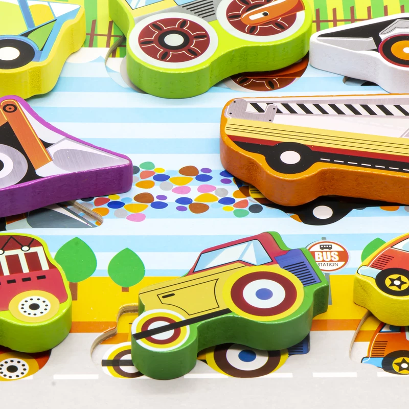 Matching Puzzle - Construction Vehicles Shape - (بازل مطابقة أشكال (سيارات البناء