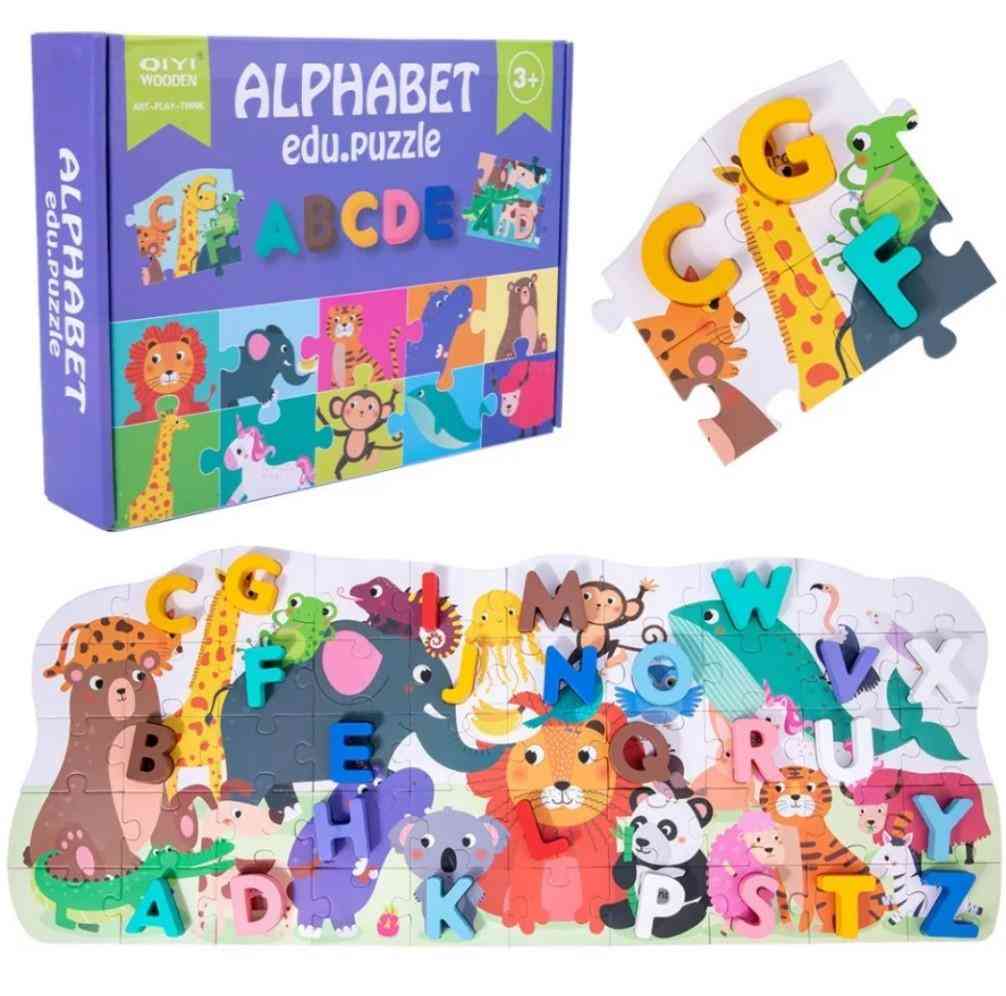 Alphabet Educational Wooden Puzzle - 36 Alphabet jigsaw puzzle