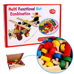 Load image into Gallery viewer, Wooden Mechanics Nuts and Bolts Building Block Set - construction set - multishape
