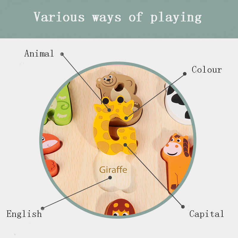 3D puzzle of animals in English letters  -  بازل مجسم حيوانات حروف انجليزية