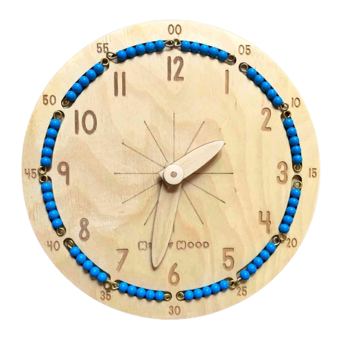 Montessori Clock, Telling Time, Analog Clock - natural wood - non-toxic - handmade